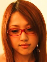 Japanese babe Rino Mizusawa in glasses toying her pussy